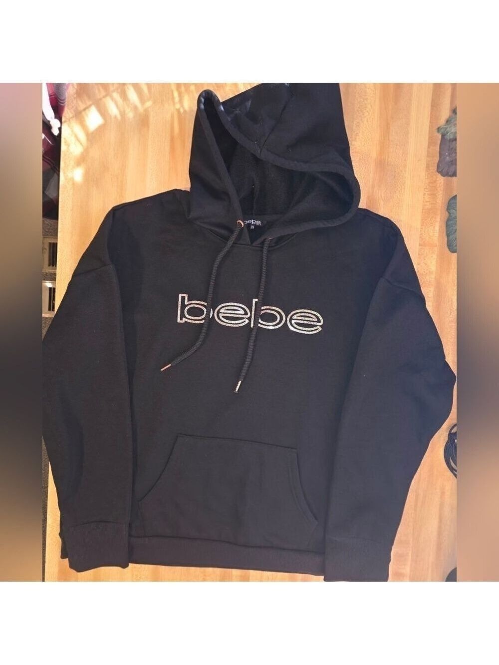 Bebe Black Hoodie Large #HD2 - Picture 2 of 9